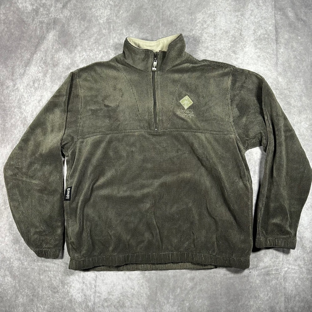 Ashworth Golf Weather Systems Mens Large Olive Green 1/4 Zip Pullover Sweater